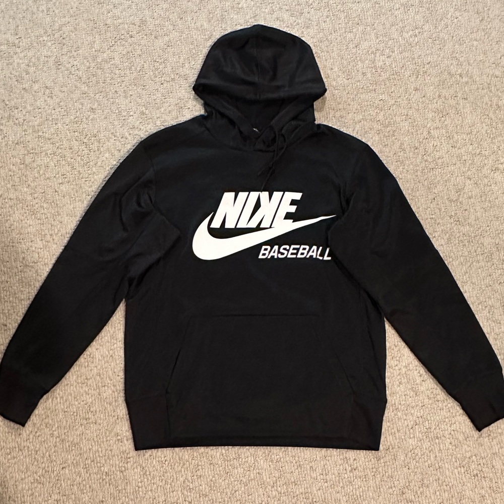 Nike Baseball Dri-fit Men's Black Hoodie with front pockets